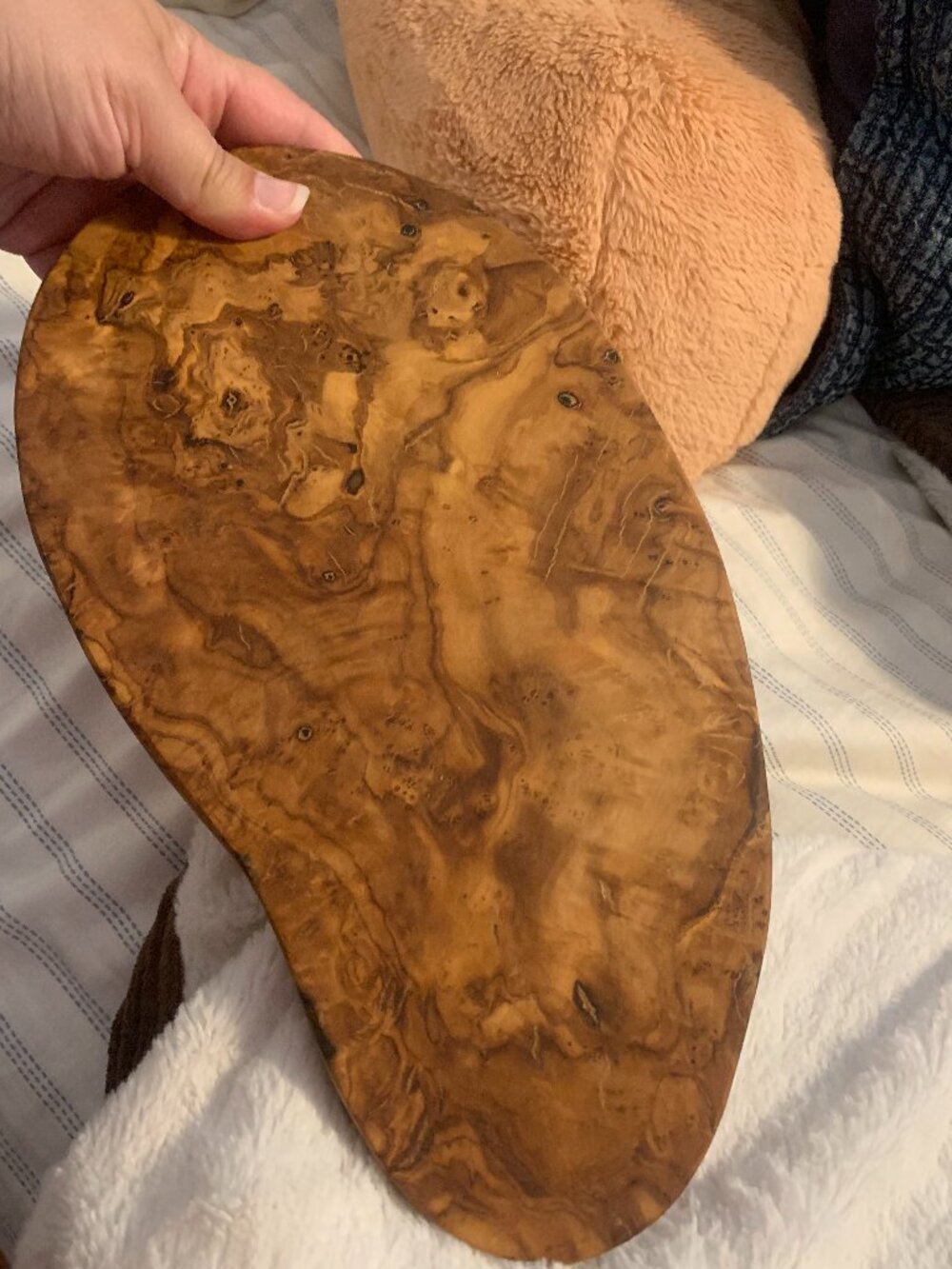 Trader Joe's Olive Wood Serving Cutting Board Live Edge Charcuterie Board